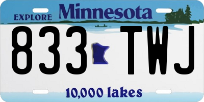 MN license plate 833TWJ