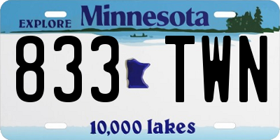 MN license plate 833TWN