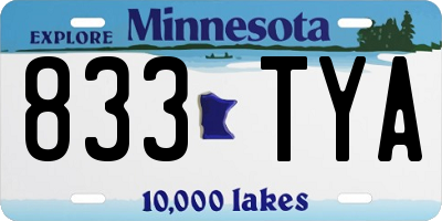 MN license plate 833TYA