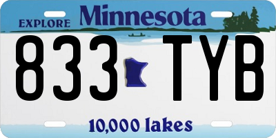 MN license plate 833TYB