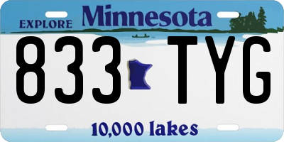 MN license plate 833TYG