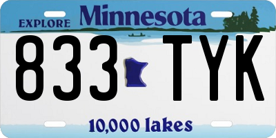 MN license plate 833TYK