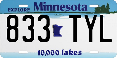 MN license plate 833TYL