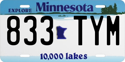 MN license plate 833TYM