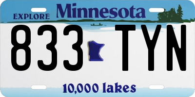 MN license plate 833TYN