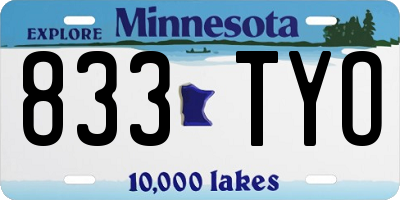 MN license plate 833TYO