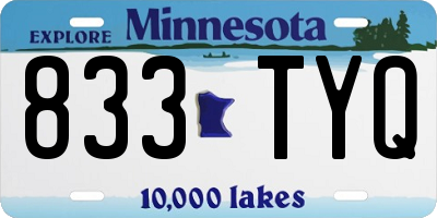 MN license plate 833TYQ