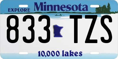 MN license plate 833TZS