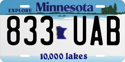MN license plate 833UAB