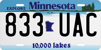 MN license plate 833UAC