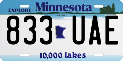MN license plate 833UAE