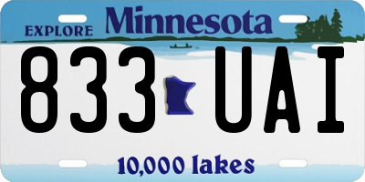 MN license plate 833UAI