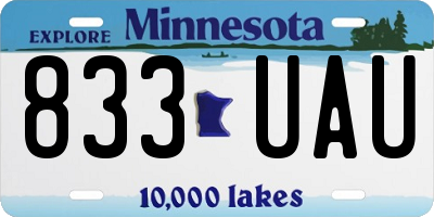 MN license plate 833UAU