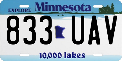 MN license plate 833UAV