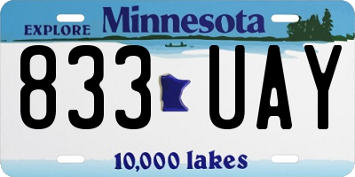 MN license plate 833UAY