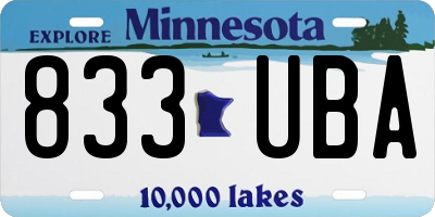 MN license plate 833UBA