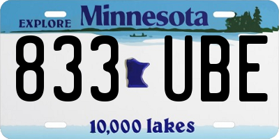 MN license plate 833UBE