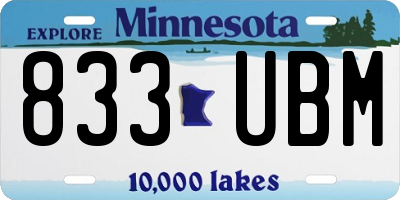 MN license plate 833UBM
