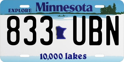 MN license plate 833UBN