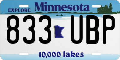 MN license plate 833UBP