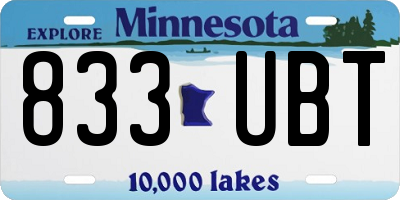 MN license plate 833UBT
