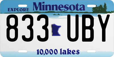 MN license plate 833UBY