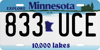 MN license plate 833UCE