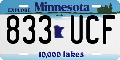 MN license plate 833UCF