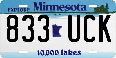 MN license plate 833UCK