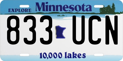 MN license plate 833UCN