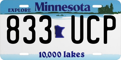 MN license plate 833UCP