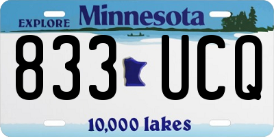 MN license plate 833UCQ