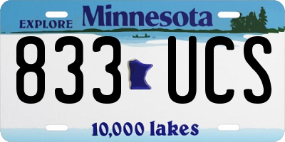 MN license plate 833UCS