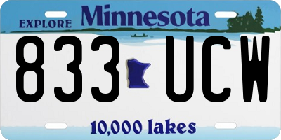 MN license plate 833UCW