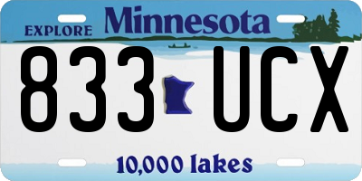 MN license plate 833UCX