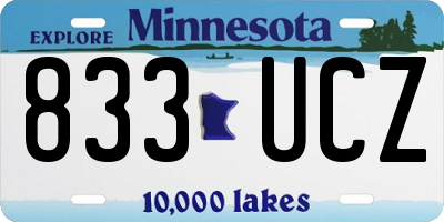 MN license plate 833UCZ