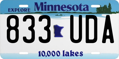 MN license plate 833UDA