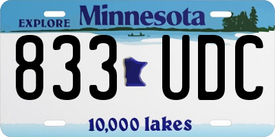 MN license plate 833UDC