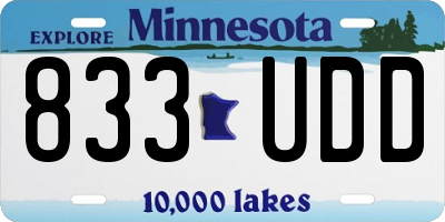 MN license plate 833UDD