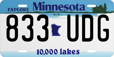 MN license plate 833UDG