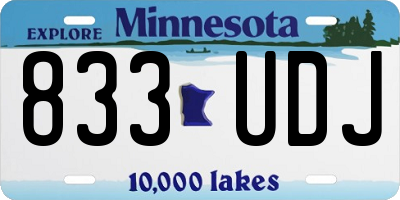 MN license plate 833UDJ