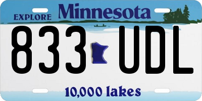 MN license plate 833UDL