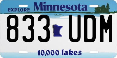 MN license plate 833UDM