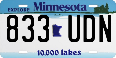 MN license plate 833UDN