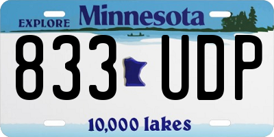 MN license plate 833UDP