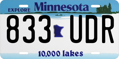 MN license plate 833UDR