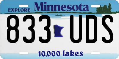 MN license plate 833UDS