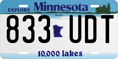 MN license plate 833UDT