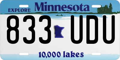 MN license plate 833UDU