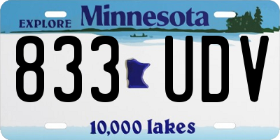 MN license plate 833UDV